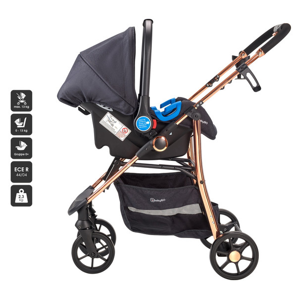 BabyGo - Carucior Style 3 in 1 Black-Rose [4]