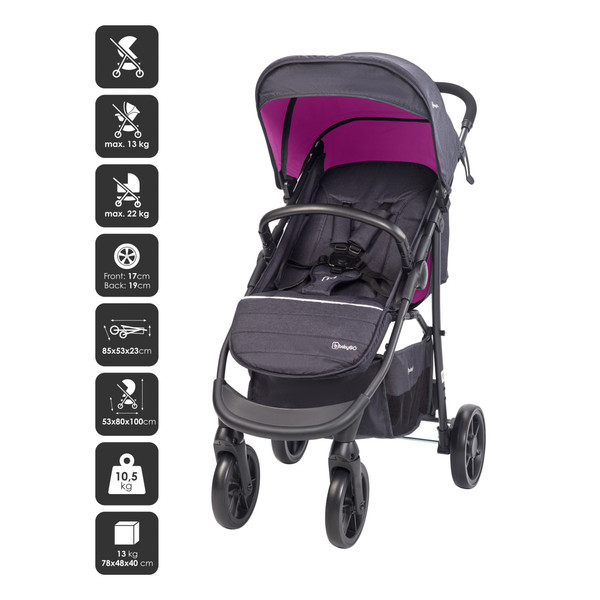 BabyGo - Carucior Style 3 in 1 Rosa [10]