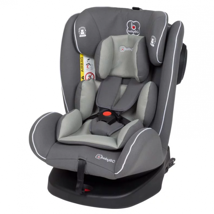 BabyGo - Scaun auto rotativ cu isofix Nova 360° Grey, 0 - 36 kg [3]