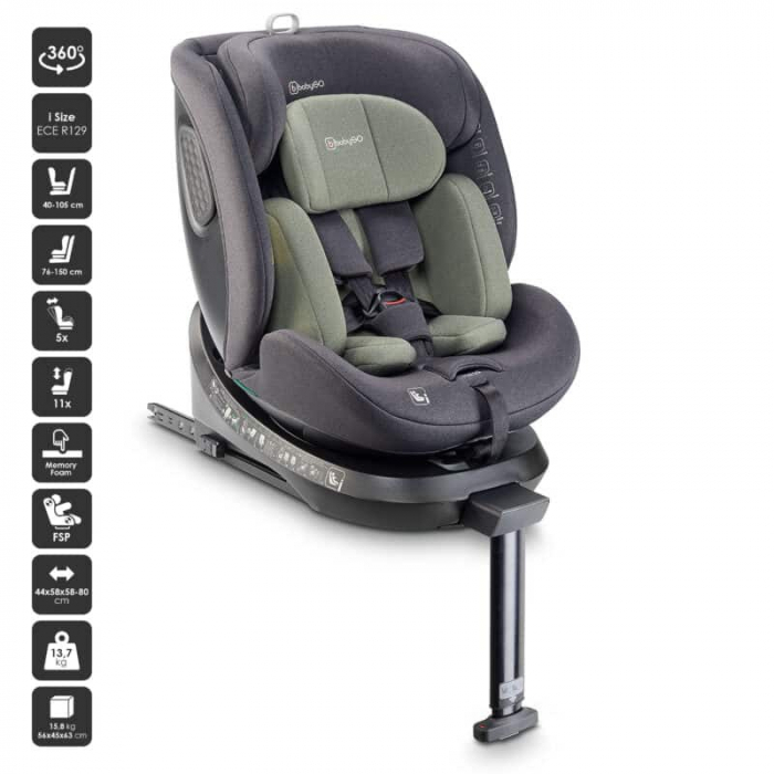 BabyGo - Scaun auto rotativ Move360 360° ISOFIX – Siguranță & Confort [15]