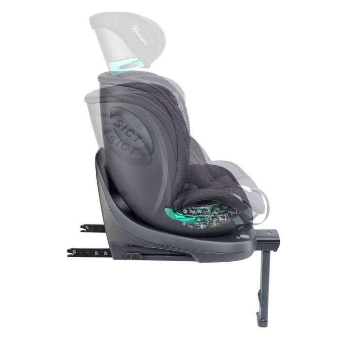 BabyGo - Scaun auto rotativ Prime 360, Black, 40-150 cm, certificat R129 [5]