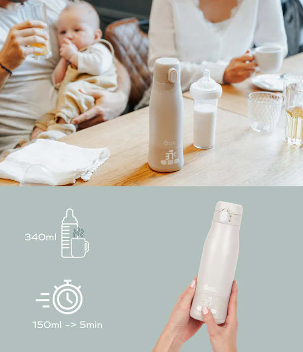 Babymoov - Moov & Feed Incalzitor de biberoane portabil si reincarcabil, Mineral Beige [4]