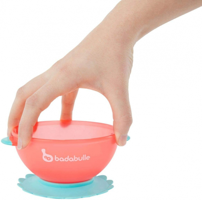 Badabulle - Set 3 boluri colorate pentru mancare, cu suport inclus [6]