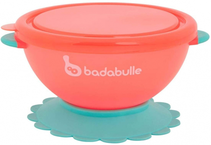 Badabulle - Set 3 boluri colorate pentru mancare, cu suport inclus [5]
