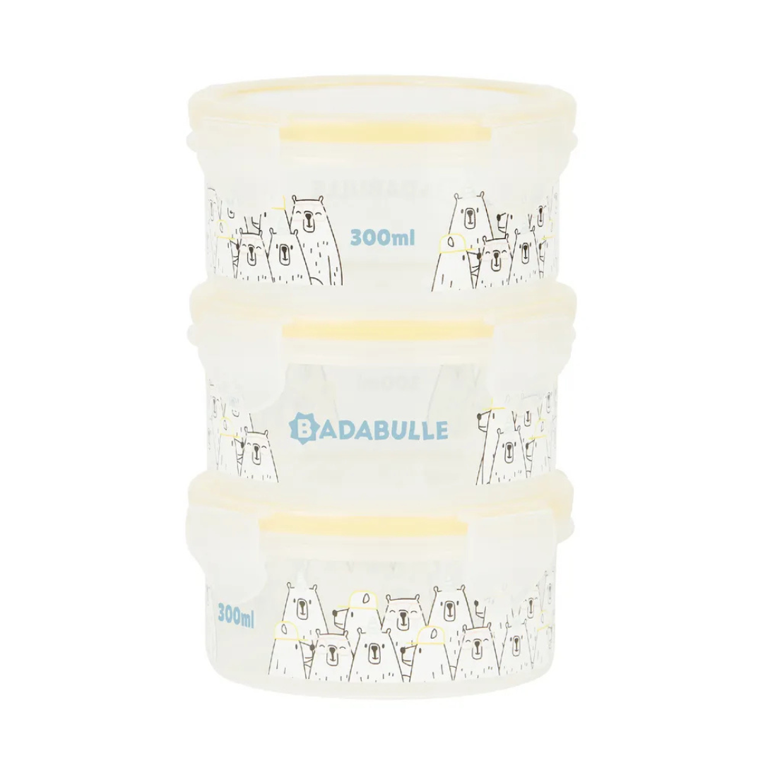 Badabulle - Set 3 boluri ermetice Maxi 300 ml, pentru pastrarea hranei [1]