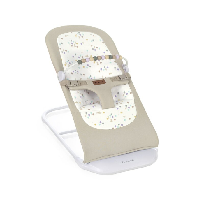 Balansoar, Jane, Ballu, Pliabil, Cu bara de jucarii si spatar reglabil in 3 pozitii, Conform cu standardul european de siguranta EN 12790:2023, Iris [1]