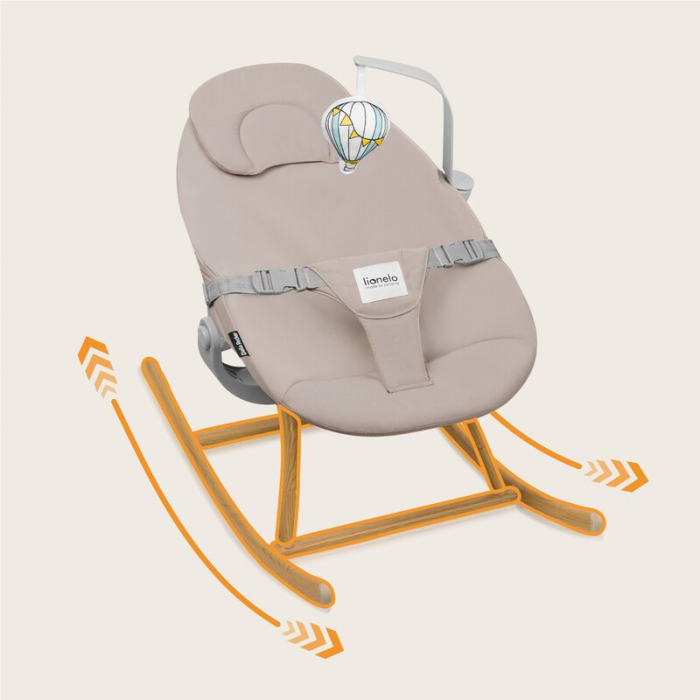 Balansoar, Lionelo, Dalia, Inaltime reglabila in 2 pozitii, Cu husa detasabila, Bara de jucarii, Pana la 9 kg, Usor, 3.2 kg, Bej [24]
