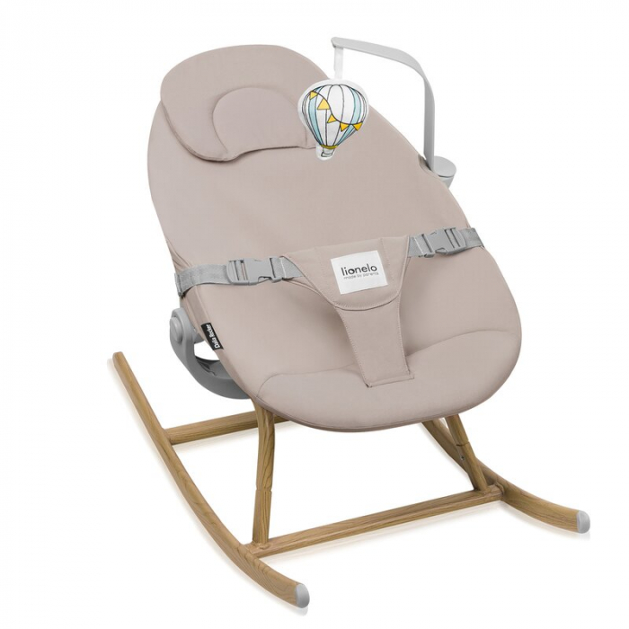 Balansoar, Lionelo, Dalia, Inaltime reglabila in 2 pozitii, Cu husa detasabila, Bara de jucarii, Pana la 9 kg, Usor, 3.2 kg, Bej [1]