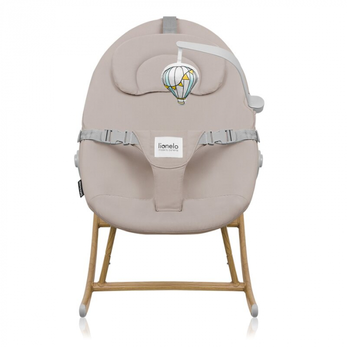 Balansoar, Lionelo, Dalia, Inaltime reglabila in 2 pozitii, Cu husa detasabila, Bara de jucarii, Pana la 9 kg, Usor, 3.2 kg, Bej [6]