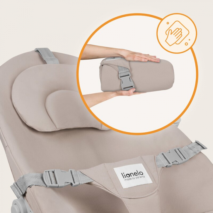 Balansoar, Lionelo, Dalia, Inaltime reglabila in 2 pozitii, Cu husa detasabila, Bara de jucarii, Pana la 9 kg, Usor, 3.2 kg, Bej [27]