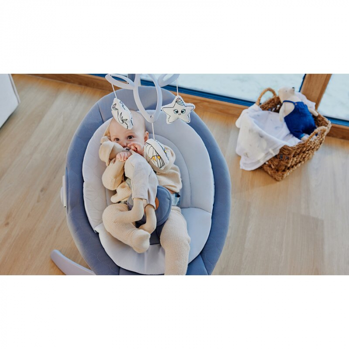 Balansoar, Lionelo, Mell, 2 in 1, Rotire 360 grade, Electric, Cu 3 moduri de leganare, Cu 5 trepte de viteza, Cu 3 pozitii de inclinare, Cu timer, 12 melodii si 2 sunete ale naturii, Pana la 9 kg, Bej [24]