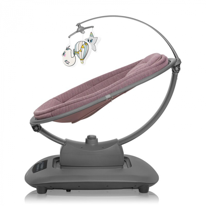 Balansoar si sezlong, Lionelo, Blossom, 5 melodii, 5 moduri de balansare, Cu jucarii, Husa respirabila, 60% bambus, Cu telecomanda, Reglare pozitie scaun pentru somn, Pana la 9 kg, Mov [7]