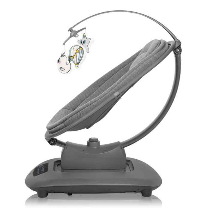 Balansoar si sezlong, Lionelo, Blossom, 5 melodii, 5 moduri de balansare, Cu jucarii, Husa respirabila, 60% bambus, Cu telecomanda, Reglare pozitie scaun pentru somn, Pana la 9 kg, Gri [7]