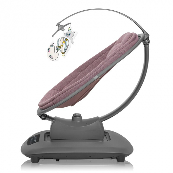 Balansoar si sezlong, Lionelo, Blossom, 5 melodii, 5 moduri de balansare, Cu jucarii, Husa respirabila, 60% bambus, Cu telecomanda, Reglare pozitie scaun pentru somn, Pana la 9 kg, Mov [6]