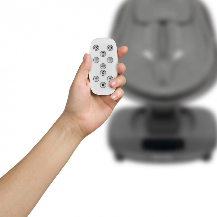 Balansoar si sezlong, Lionelo, Blossom, 5 melodii, 5 moduri de balansare, Cu jucarii, Husa respirabila, 60% bambus, Cu telecomanda, Reglare pozitie scaun pentru somn, Pana la 9 kg, Gri [21]