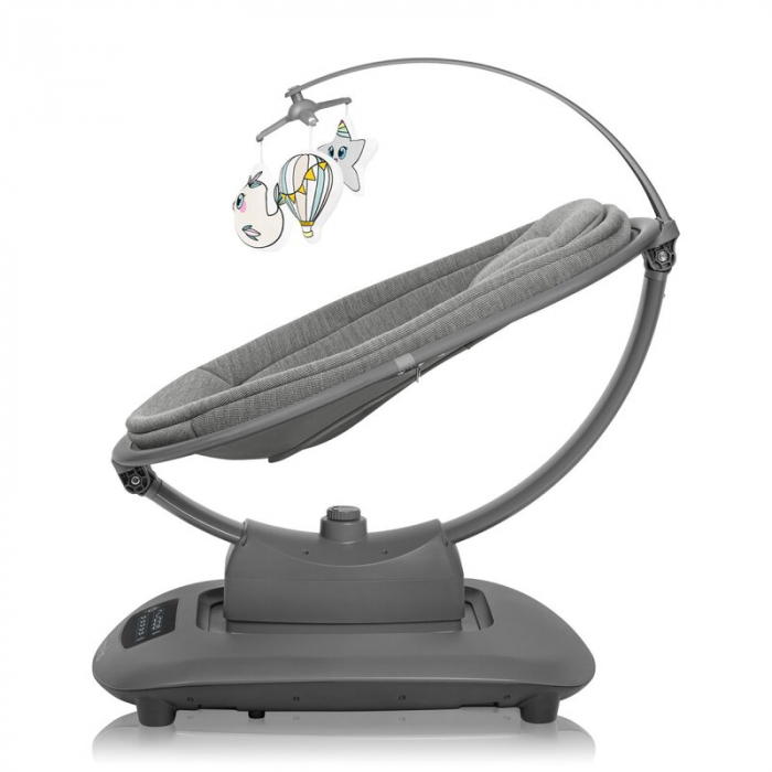 Balansoar si sezlong, Lionelo, Blossom, 5 melodii, 5 moduri de balansare, Cu jucarii, Husa respirabila, 60% bambus, Cu telecomanda, Reglare pozitie scaun pentru somn, Pana la 9 kg, Gri [8]