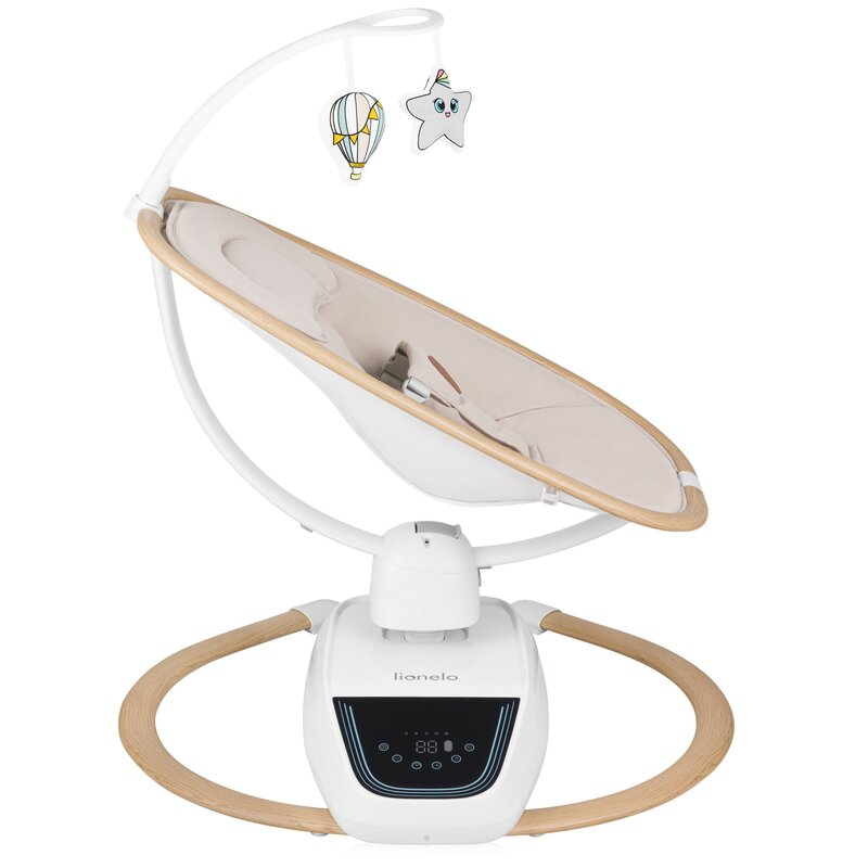 Balansoar si sezlong, Lionelo, Olivia, 2 in 1, Electric, Cu leganare 3D, 5 moduri de balansare in mai multe directii, Cu 13 melodii, Scaun pivotant la 180 grade, Reglabil, Cu arcada jucarii, Bej [7]