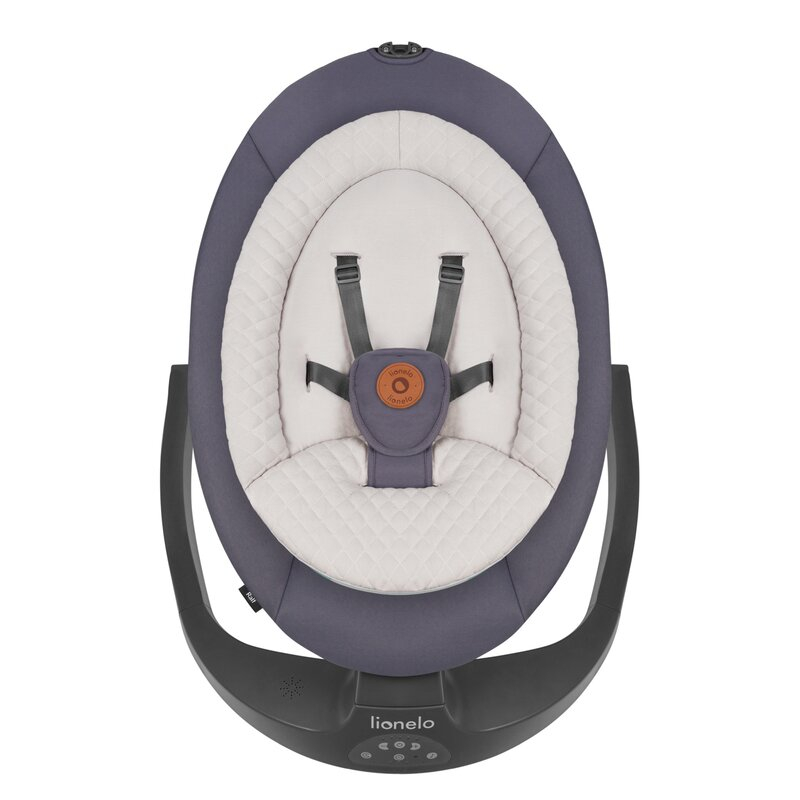 Balansoar si sezlong, Lionelo, Ralf, 2 in 1, Electric, Cu telecomanda si cablu USB, Cu miscare laterala de balansare si 5 niveluri diferite de viteza, Cu 12 melodii, Gri Grafit, Resigilat [9]