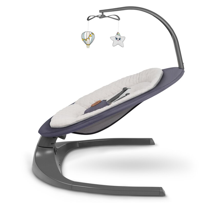 Balansoar si sezlong, Lionelo, Ralf, 2 in 1, Electric, Cu telecomanda si cablu USB, Cu miscare laterala de balansare si 5 niveluri diferite de viteza, Cu 12 melodii, Gri Grafit, Resigilat [6]