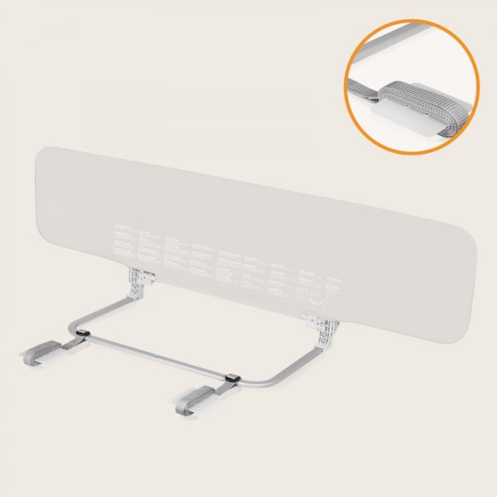Bariera de protectie pentru pat, Lionelo, Lora XL, Pliabila, Sistem de blocare StandSafe, Geanta de transport inclusa, 150x46 cm, Conform cu BS 7972:2001+A1:2009, Bej [18]