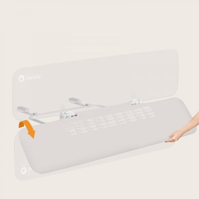 Bariera de protectie pentru pat, Lionelo, Lora XL, Pliabila, Sistem de blocare StandSafe, Geanta de transport inclusa, 150x46 cm, Conform cu BS 7972:2001+A1:2009, Bej [19]
