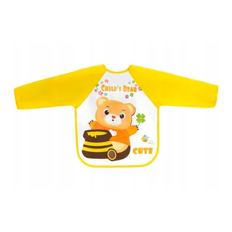 Baveta impermeabila, Bocioland, Cu maneci lungi, Dimensiune 40x35 cm, Teddy Bear [1]