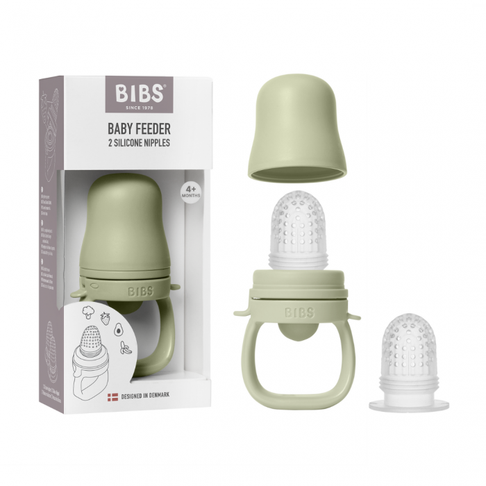 BIBS - Dispozitiv de hranire Baby Feeder cu 2 tetine din silicon, Sage [3]