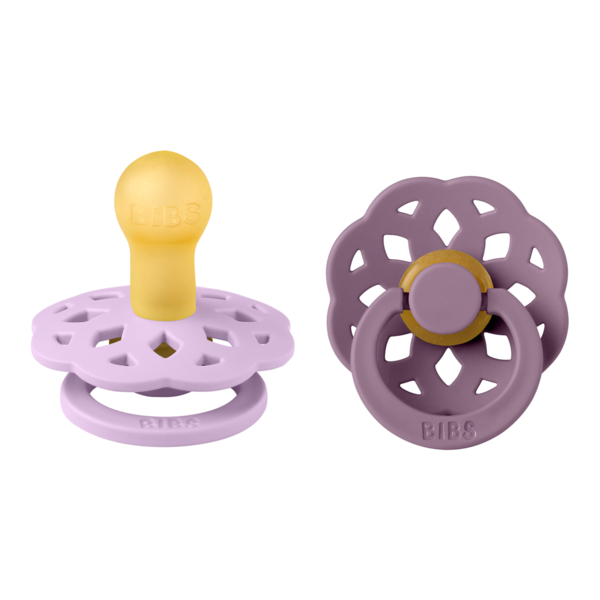 BIBS - Set 2 suzete Boheme Latex, tetina rotunda, 0 luni +-Mauve/Violet Sky [1]