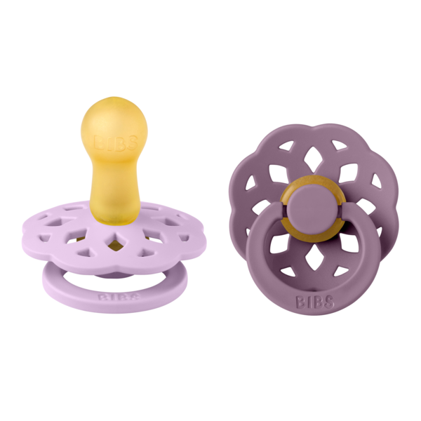 BIBS - Set 2 suzete Boheme Latex, tetina rotunda, 6 luni +-Mauve/Violet Sky [1]