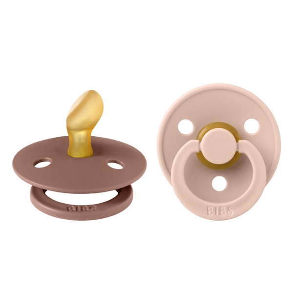 BIBS - Set 2 suzete Colour Latex, tetina anatomica, 0 luni +-Blush/Woodchuck [1]