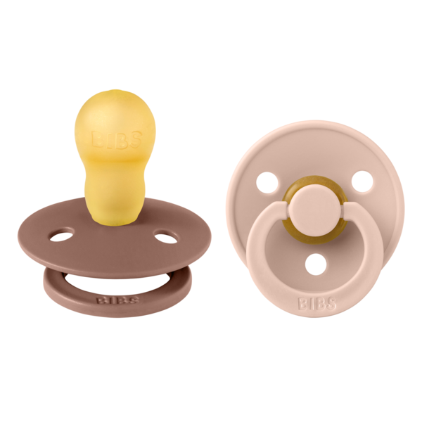 BIBS - Set 2 suzete Colour Latex, tetina rotunda, 18 luni +-Blush/Woodchuck [1]