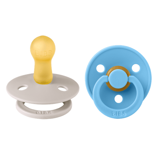 BIBS - Set 2 suzete Colour Latex, tetina rotunda, 6 luni +-Mushroom/Breeze [1]
