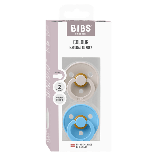 BIBS - Set 2 suzete Colour Latex, tetina rotunda, 6 luni +-Mushroom/Breeze [2]