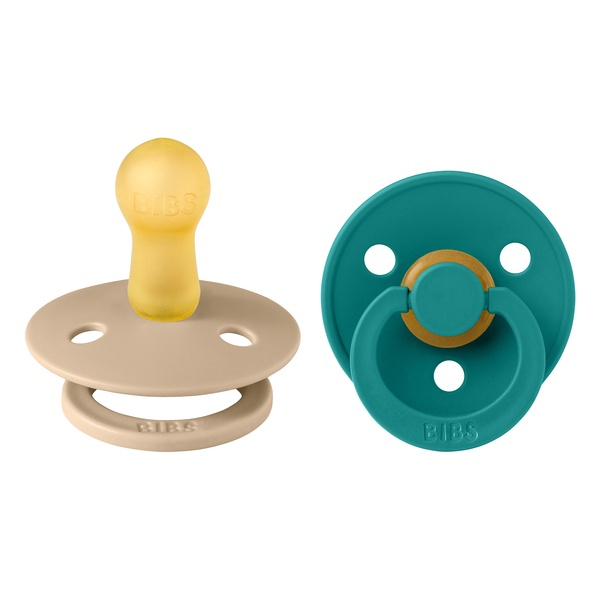 BIBS - Set 2 suzete Colour Latex, tetina rotunda, 6 luni +-Scuba/Taupe [1]