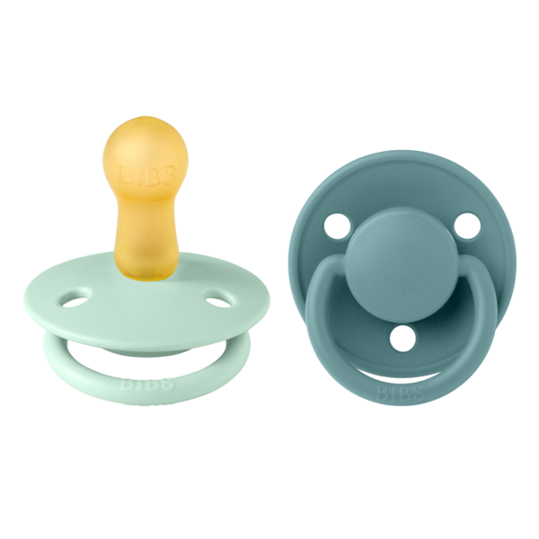 BIBS - Set 2 suzete De Lux Latex, tetina rotunda, 6 luni +-Nordic Mint/Island Sea [1]