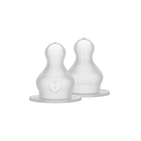 BIBS - Set 2 tetine pentru biberon, Silicon, cu flux rapid [1]