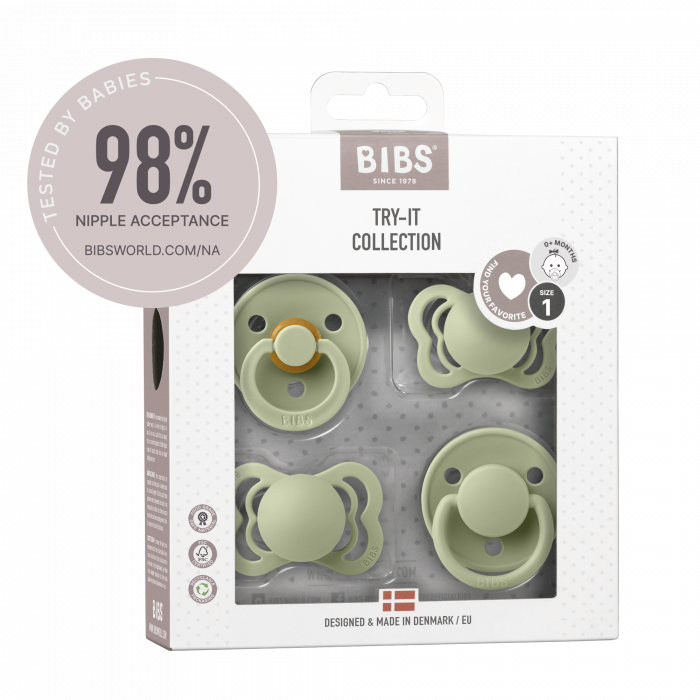 BIBS - Set 4 suzete Try-it collection 0 luni +-Sage [4]