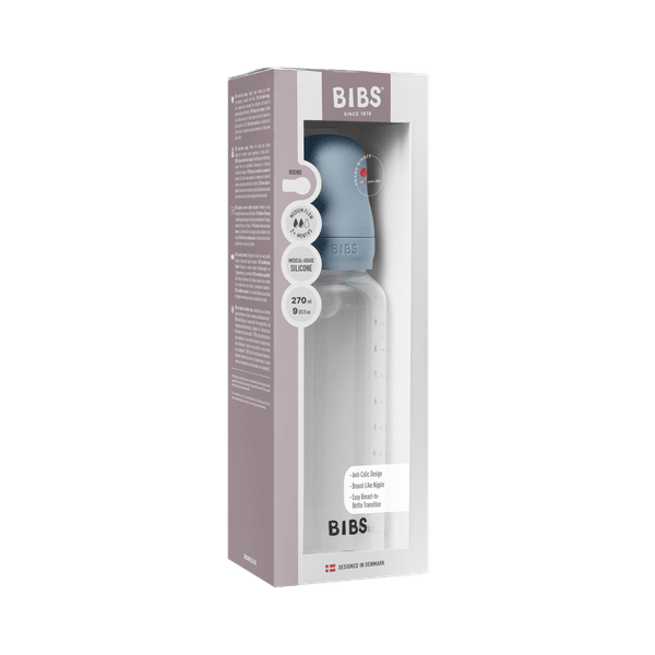 BIBS - Set complet biberon anticolici PP fara BPA, 270 ml, Silicon, Baby Blue [2]