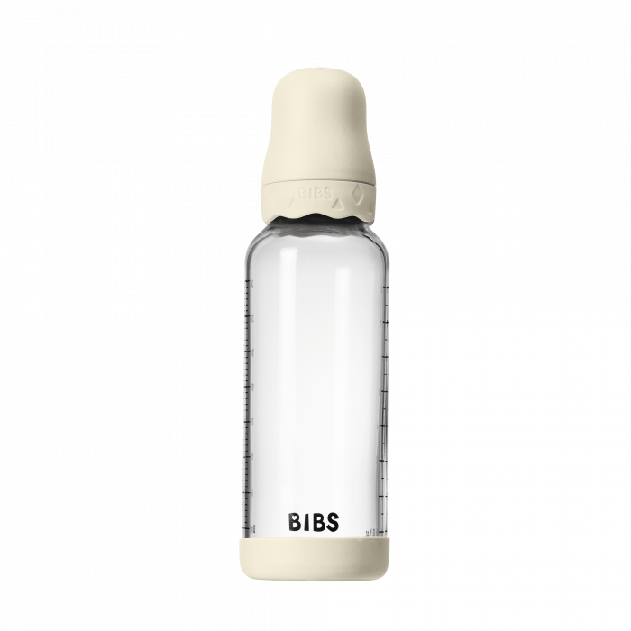 BIBS - Set complet biberon Boheme din sticla anticolici cu tetina din latex, flux mediu, 240 ml, Ivory [2]