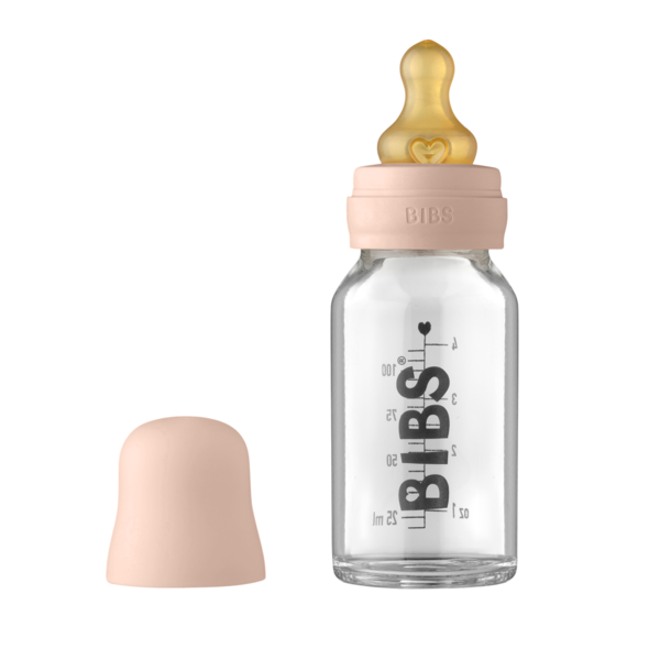 BIBS - Set complet biberon din sticla anticolici, 110 ml, Blush [1]