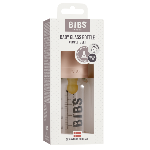 BIBS - Set complet biberon din sticla anticolici, 110 ml, Blush [2]