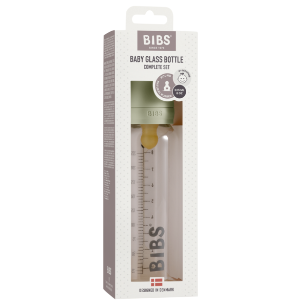 BIBS - Set complet biberon din sticla anticolici, 225 ml, Sage [2]