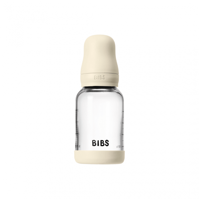 BIBS - Set complet biberon din sticla anticolici cu tetina din latex, flux lent, 120 ml, Ivory [3]