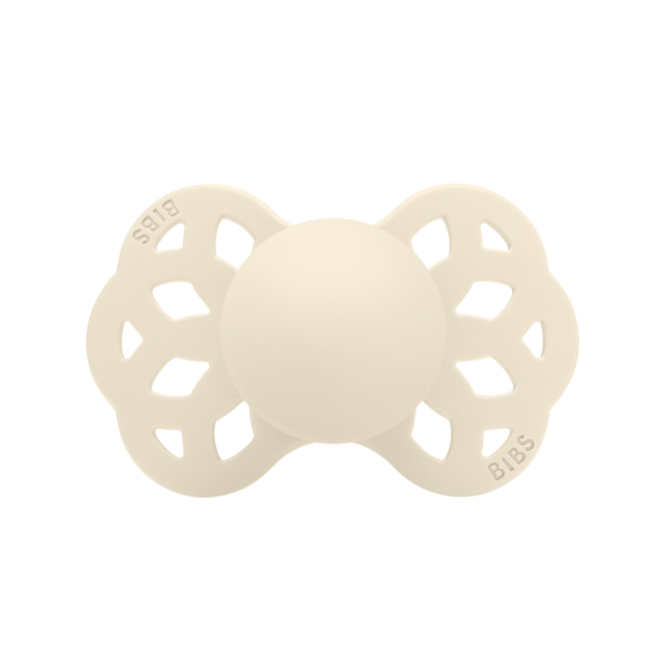 BIBS - Suzeta Infinity Silicon, tetina simetrica, 0 luni +-Ivory [1]