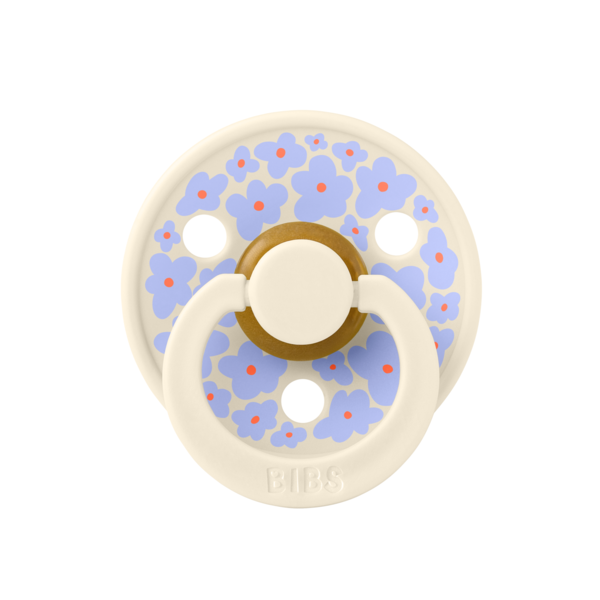 BIBS - Suzeta Studio Colour Flower Latex, tetina rotunda, 0 luni +-Ivory [2]