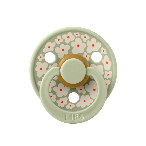BIBS - Suzeta Studio Colour Flower Latex, tetina rotunda, 0 luni +-Sage [2]