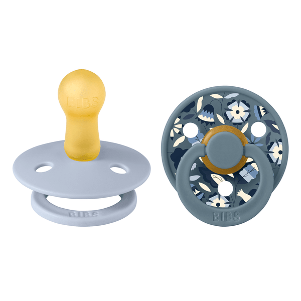 BIBS x LIBERTY - Set 2 suzete Colour Bobo Latex, tetina rotunda, 6 luni+-Dusty Blue/Petrol [1]