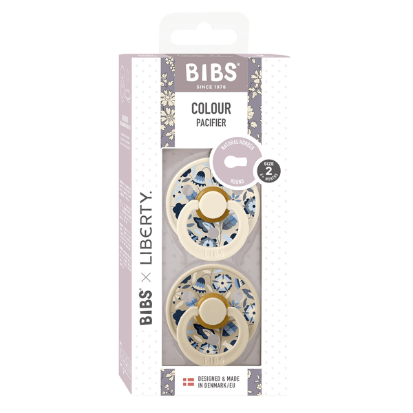 BIBS x LIBERTY - Set 2 suzete Colour Bobo Latex, tetina rotunda, 6 luni+-Ivory/Vanilla [3]