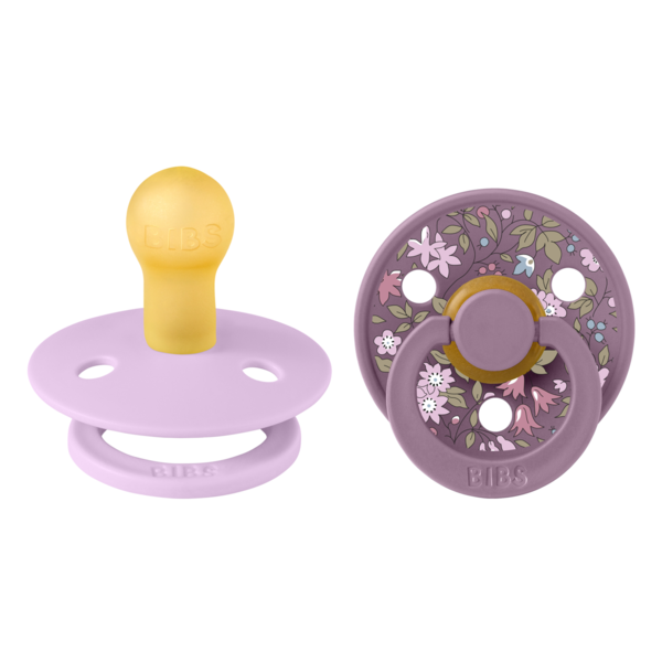 BIBS x LIBERTY - Set 2 suzete Colour Chamomile Lawn Latex, tetina rotunda, 0 luni+-Mauve/Violet Sky [1]
