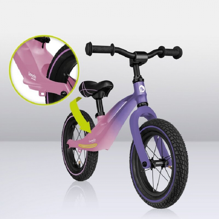 Bicicleta fara pedale, Lionelo, Bart Air, Usoara, Cu roti gonflabile, Cu cadru din magneziu, Cu ghidon si sa reglabile, Greutate 3.8 Kg, 12 inch, Conform cu standardul european de securitate EN71, Pin [22]